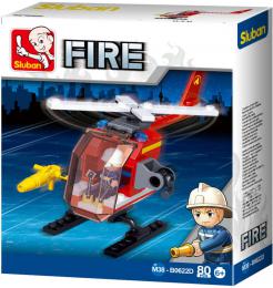 SLUBAN Fire Hasisk vrtulnk 80 dlk + 1 figurka STAVEBNICE