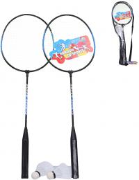 Badmintonov set 2 plky 63cm + 2x plastov koek v pouzde na zip